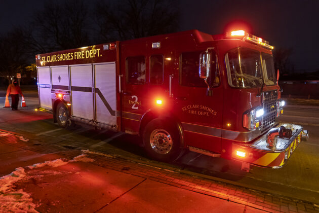 Firetruck with Santa and Mrs. Claus.